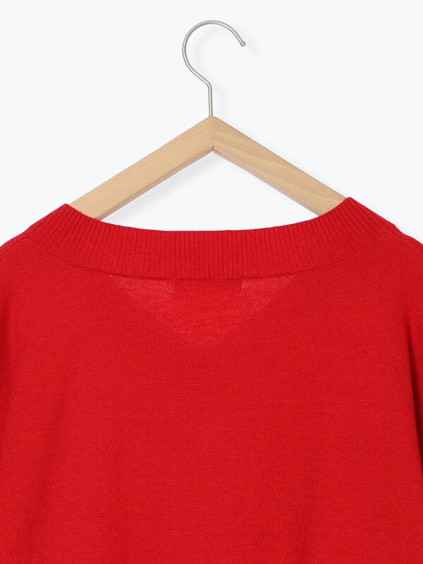 セール】 ◎Vネックニットプルオーバー（ブラック/レッド/ブルー