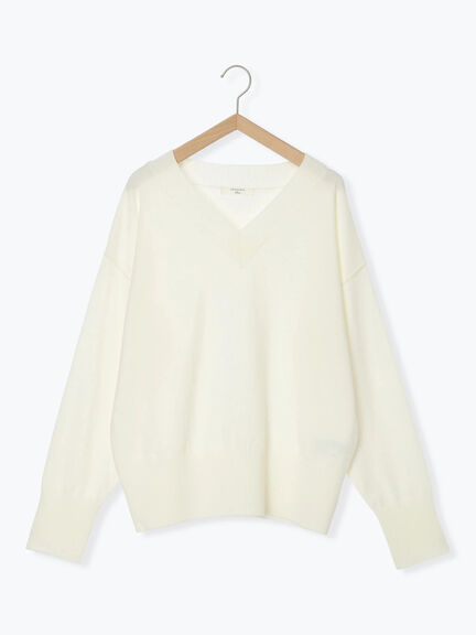 ◎Vネックニットプルオーバー（ブラック/レッド/ブルー/キナリ）｜Samansa Mos2 blue（サマンサモスモス ブルー）通販