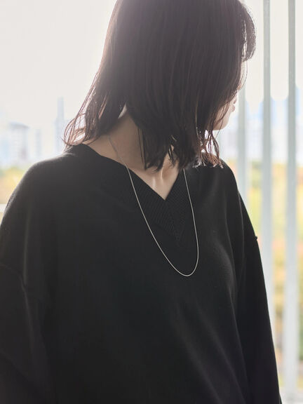 ◎Vネックニットプルオーバー（ブラック/レッド/ブルー/キナリ）｜Samansa Mos2 blue（サマンサモスモス ブルー）通販