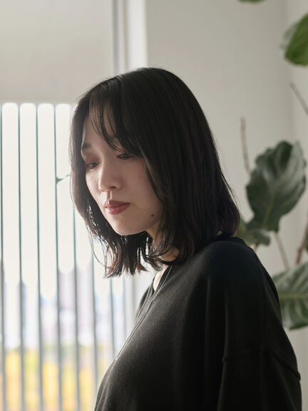 ◎Vネックニットプルオーバー（ブラック/レッド/ブルー/キナリ）｜Samansa Mos2 blue（サマンサモスモス ブルー）通販