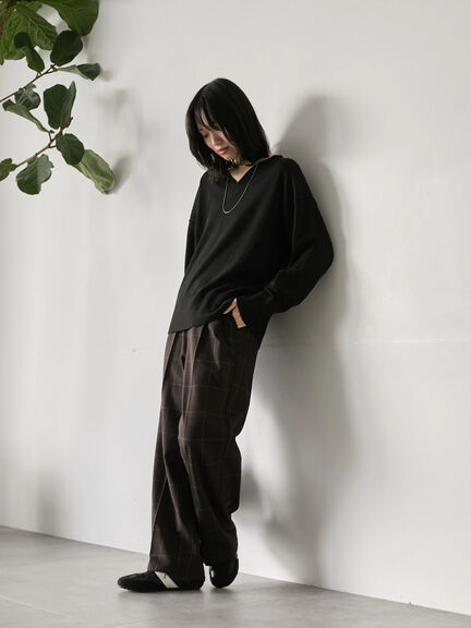 ◎Vネックニットプルオーバー（ブラック/レッド/ブルー/キナリ）｜Samansa Mos2 blue（サマンサモスモス ブルー）通販