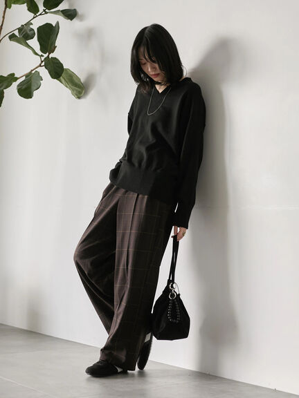 ◎Vネックニットプルオーバー（ブラック/レッド/ブルー/キナリ）｜Samansa Mos2 blue（サマンサモスモス ブルー）通販