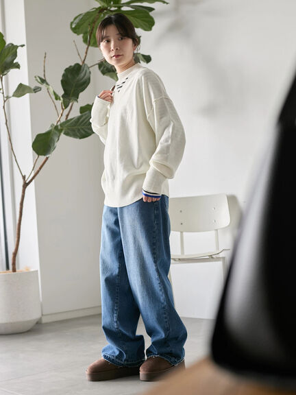 ◎Vネックニットプルオーバー（ブラック/レッド/ブルー/キナリ）｜Samansa Mos2 blue（サマンサモスモス ブルー）通販