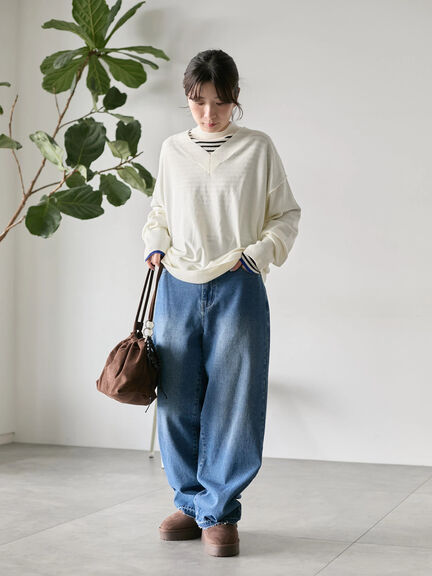 ◎Vネックニットプルオーバー（ブラック/レッド/ブルー/キナリ）｜Samansa Mos2 blue（サマンサモスモス ブルー）通販