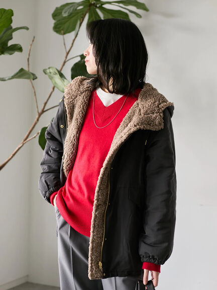 ◎Vネックニットプルオーバー（ブラック/レッド/ブルー/キナリ）｜Samansa Mos2 blue（サマンサモスモス ブルー）通販