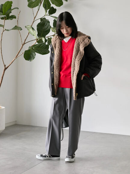 ◎Vネックニットプルオーバー（ブラック/レッド/ブルー/キナリ）｜Samansa Mos2 blue（サマンサモスモス ブルー）通販