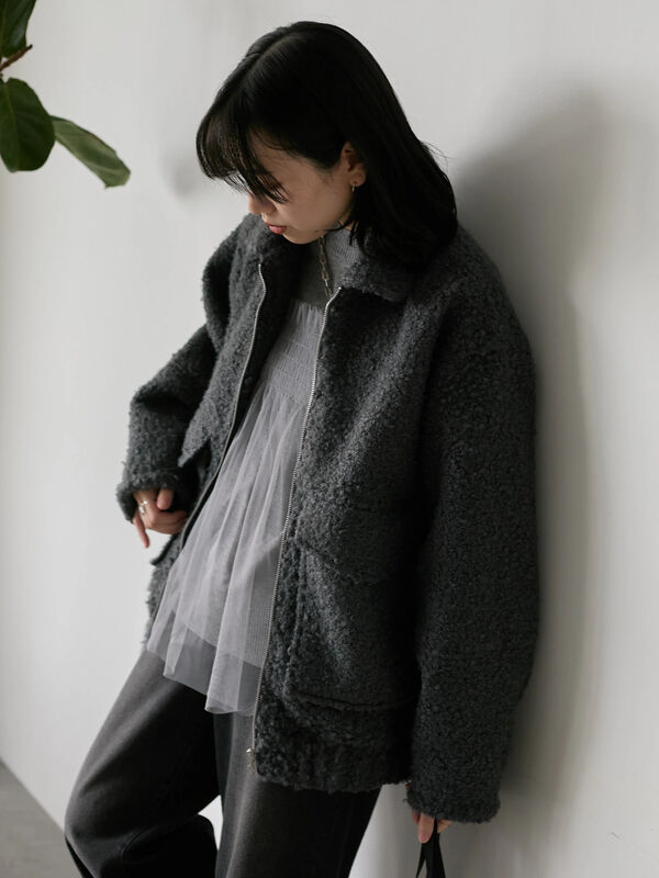 セール】 ◎チュールドッキングニット（グレー/ブラック/ベージュ