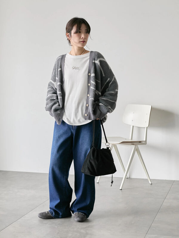 ◆ 瀬戸のカモミール  ② ◎ニュアンス柄ニットCD（グレー/ブラック/キナリ/トップス