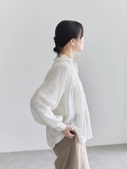 切替タックブラウス（オフホワイト/ブラック/Ｓグレー）｜Samansa Mos2 blue（サマンサモスモス ブルー）通販