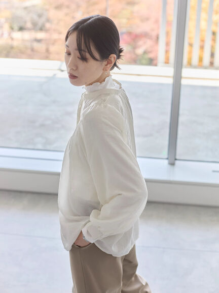 切替タックブラウス（オフホワイト/ブラック/Ｓグレー）｜Samansa Mos2 blue（サマンサモスモス ブルー）通販