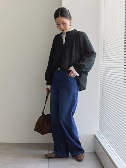 切替タックブラウス（オフホワイト/ブラック/Ｓグレー）｜Samansa Mos2 blue（サマンサモスモス ブルー）通販