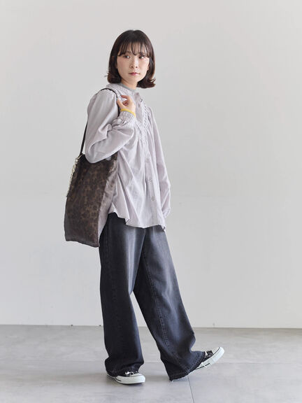 切替タックブラウス（オフホワイト/ブラック/Ｓグレー）｜Samansa Mos2 blue（サマンサモスモス ブルー）通販