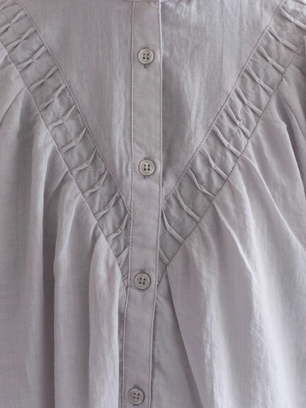 切替タックブラウス（オフホワイト/ブラック/Ｓグレー）｜Samansa Mos2 blue（サマンサモスモス ブルー）通販