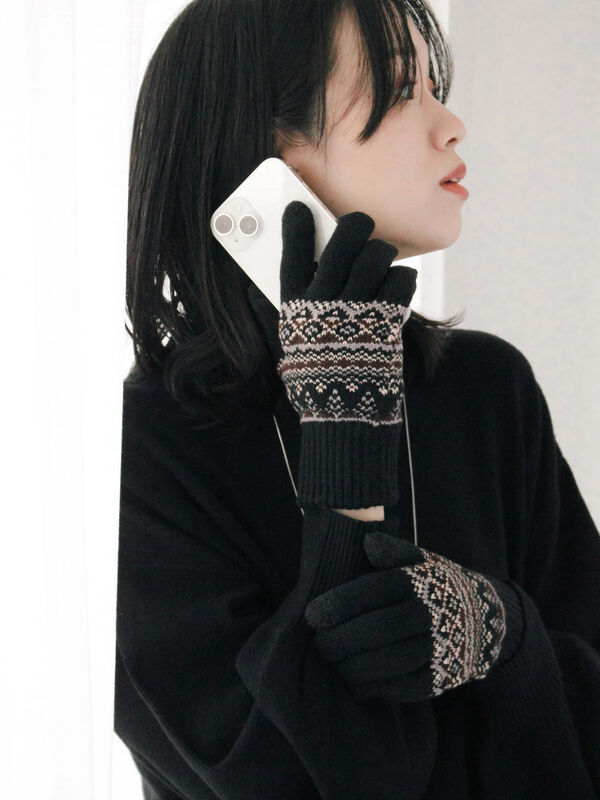 【スマホ対応】裏起毛JQDグローブ（ブラック）｜Samansa Mos2 blue（サマンサモスモス ブルー）通販