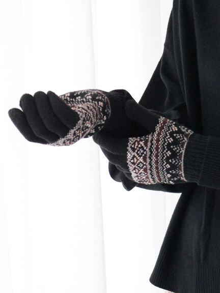 【スマホ対応】裏起毛JQDグローブ（グレー/ブラック/ネイビー）｜Samansa Mos2 blue（サマンサモスモス ブルー）通販