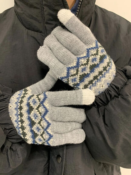 【スマホ対応】裏起毛JQDグローブ（グレー/ブラック/ネイビー）｜Samansa Mos2 blue（サマンサモスモス ブルー）通販