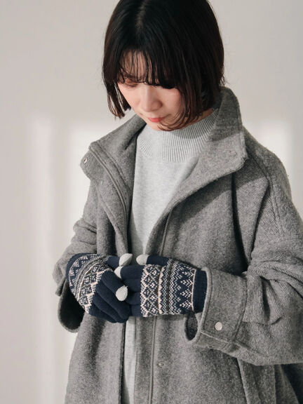 【スマホ対応】裏起毛JQDグローブ（グレー/ブラック/ネイビー）｜Samansa Mos2 blue（サマンサモスモス ブルー）通販