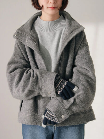 【スマホ対応】裏起毛JQDグローブ（グレー/ブラック/ネイビー）｜Samansa Mos2 blue（サマンサモスモス ブルー）通販