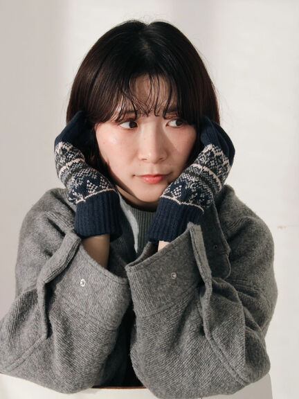 【スマホ対応】裏起毛JQDグローブ（グレー/ブラック/ネイビー）｜Samansa Mos2 blue（サマンサモスモス ブルー）通販