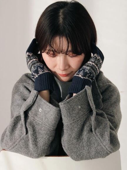 【スマホ対応】裏起毛JQDグローブ（グレー/ブラック/ネイビー）｜Samansa Mos2 blue（サマンサモスモス ブルー）通販