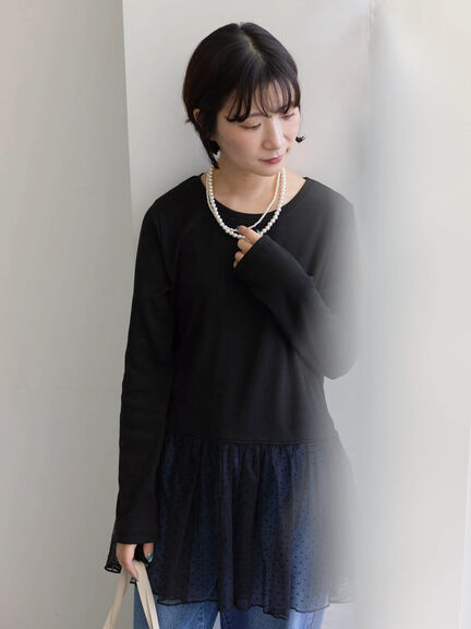 ペプラムプルオーバー（オフホワイト/ホワイト/ブラック）｜Samansa Mos2 blue（サマンサモスモス ブルー）通販