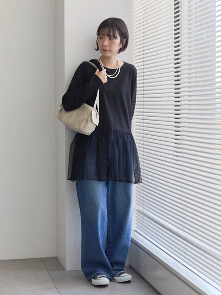 ペプラムプルオーバー（オフホワイト/ホワイト/ブラック）｜Samansa Mos2 blue（サマンサモスモス ブルー）通販