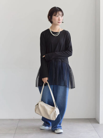 ペプラムプルオーバー（オフホワイト/ホワイト/ブラック）｜Samansa Mos2 blue（サマンサモスモス ブルー）通販