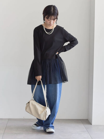 ペプラムプルオーバー（オフホワイト/ホワイト/ブラック）｜Samansa Mos2 blue（サマンサモスモス ブルー）通販