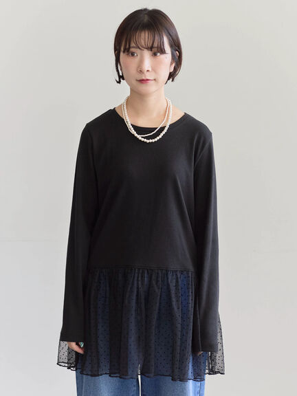 ペプラムプルオーバー（オフホワイト/ホワイト/ブラック）｜Samansa Mos2 blue（サマンサモスモス ブルー）通販