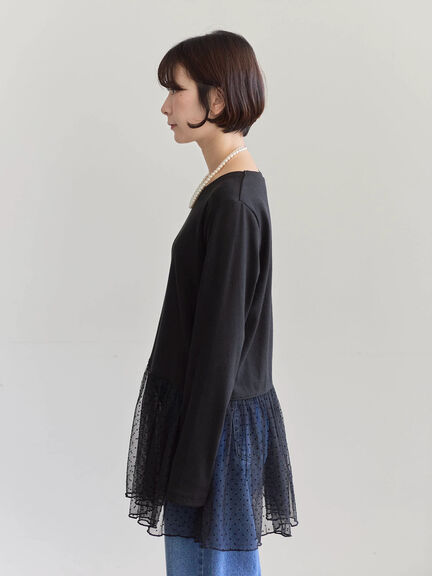 ペプラムプルオーバー（オフホワイト/ホワイト/ブラック）｜Samansa Mos2 blue（サマンサモスモス ブルー）通販