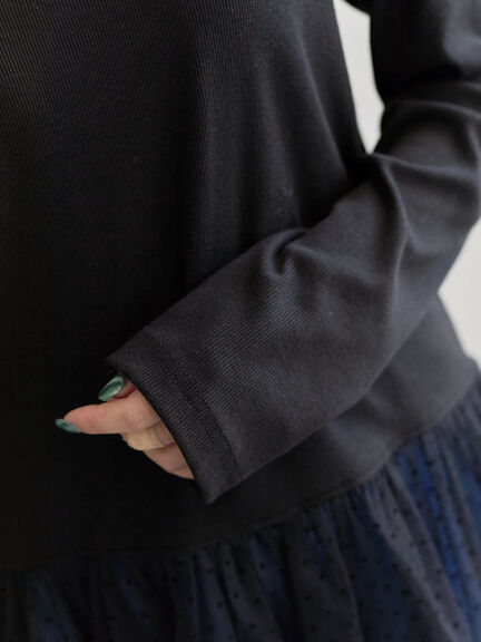 ペプラムプルオーバー（オフホワイト/ホワイト/ブラック）｜Samansa Mos2 blue（サマンサモスモス ブルー）通販