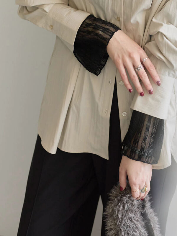 襟袖フリルカットソー（ブラック）｜Samansa Mos2 blue（サマンサモスモス ブルー）通販