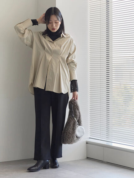 襟袖フリルカットソー（オフホワイト/ブラック/キナリ）｜Samansa Mos2 blue（サマンサモスモス ブルー）通販