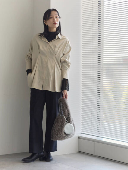 襟袖フリルカットソー（オフホワイト/ブラック/キナリ）｜Samansa Mos2 blue（サマンサモスモス ブルー）通販