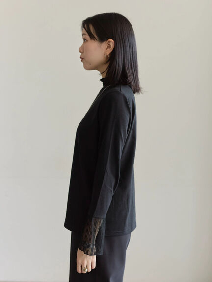 襟袖フリルカットソー（オフホワイト/ブラック/キナリ）｜Samansa Mos2 blue（サマンサモスモス ブルー）通販