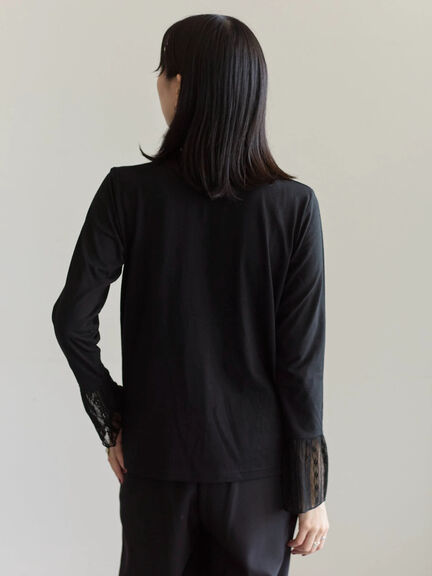 襟袖フリルカットソー（オフホワイト/ブラック/キナリ）｜Samansa Mos2 blue（サマンサモスモス ブルー）通販