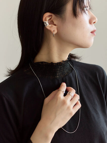 襟袖フリルカットソー（オフホワイト/ブラック/キナリ）｜Samansa Mos2 blue（サマンサモスモス ブルー）通販