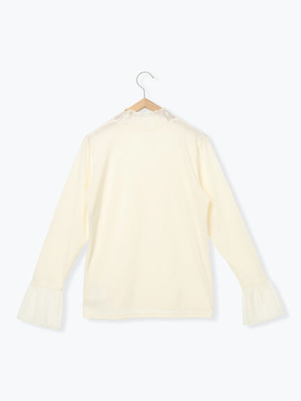 襟袖フリルカットソー（オフホワイト/ブラック/キナリ）｜Samansa Mos2 blue（サマンサモスモス ブルー）通販