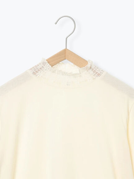 襟袖フリルカットソー（オフホワイト/ブラック/キナリ）｜Samansa Mos2 blue（サマンサモスモス ブルー）通販