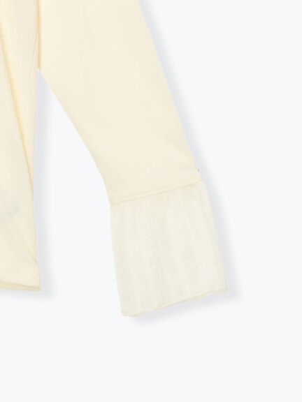 襟袖フリルカットソー（オフホワイト/ブラック/キナリ）｜Samansa Mos2 blue（サマンサモスモス ブルー）通販