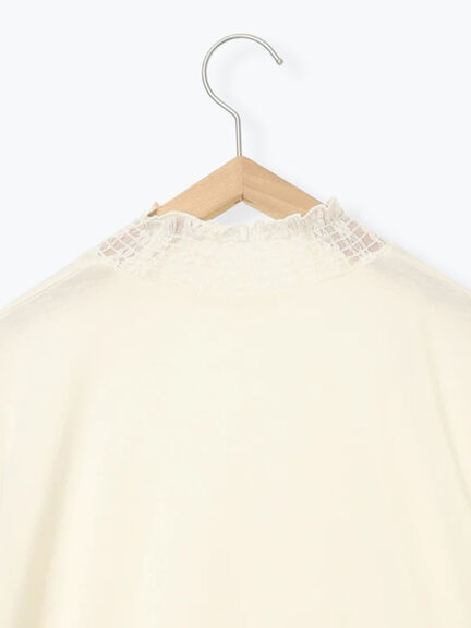 襟袖フリルカットソー（オフホワイト/ブラック/キナリ）｜Samansa Mos2 blue（サマンサモスモス ブルー）通販