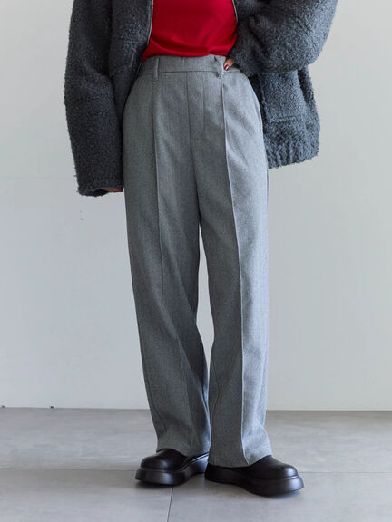 ヘリンボーンストレートパンツ（グレー/チャコールグレー/ベージュ/ブラウン）｜Samansa Mos2 blue（サマンサモスモス ブルー）通販