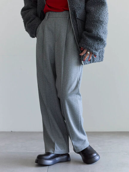 ヘリンボーンストレートパンツ（グレー/チャコールグレー/ベージュ/ブラウン）｜Samansa Mos2 blue（サマンサモスモス ブルー）通販