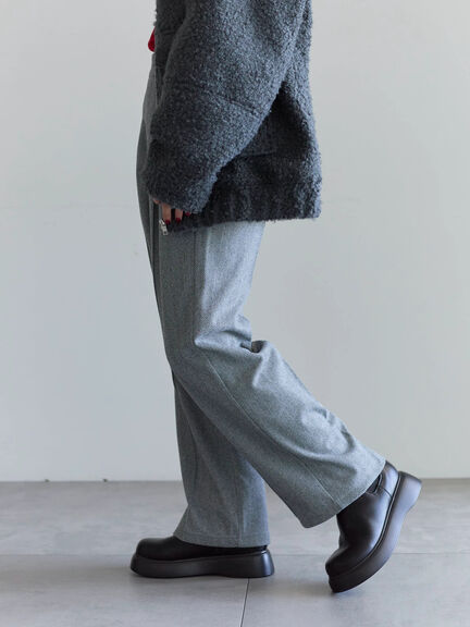 ヘリンボーンストレートパンツ（グレー/チャコールグレー/ベージュ/ブラウン）｜Samansa Mos2 blue（サマンサモスモス ブルー）通販