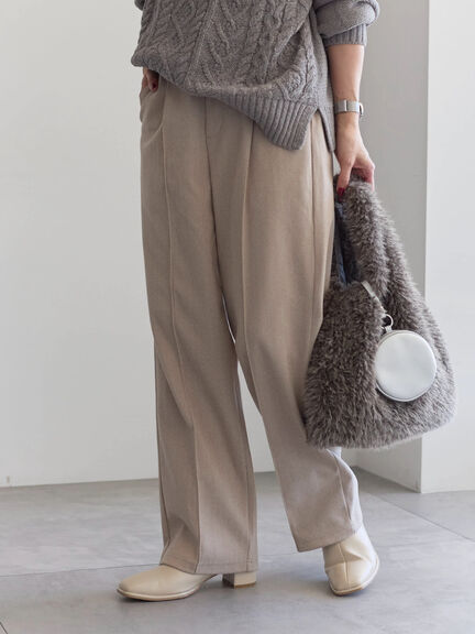 ヘリンボーンストレートパンツ（グレー/チャコールグレー/ベージュ/ブラウン）｜Samansa Mos2 blue（サマンサモスモス ブルー）通販