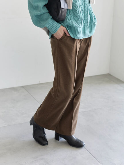 ヘリンボーンストレートパンツ（グレー/チャコールグレー/ベージュ/ブラウン）｜Samansa Mos2 blue（サマンサモスモス ブルー）通販