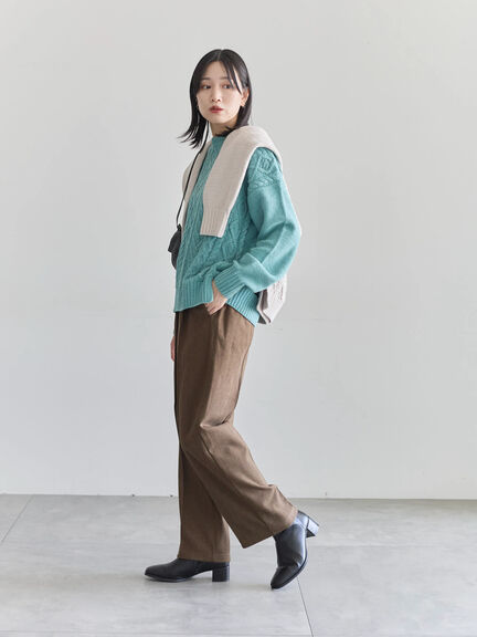 ヘリンボーンストレートパンツ（グレー/チャコールグレー/ベージュ/ブラウン）｜Samansa Mos2 blue（サマンサモスモス ブルー）通販