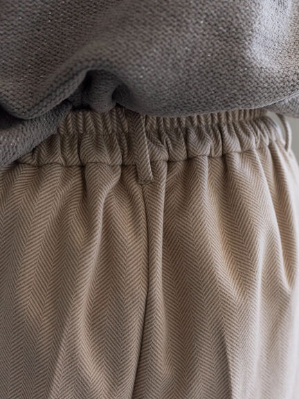 ヘリンボーンストレートパンツ（グレー/チャコールグレー/ベージュ/ブラウン）｜Samansa Mos2 blue（サマンサモスモス ブルー）通販