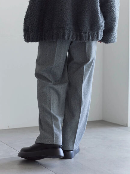 ヘリンボーンストレートパンツ（グレー/チャコールグレー/ベージュ/ブラウン）｜Samansa Mos2 blue（サマンサモスモス ブルー）通販