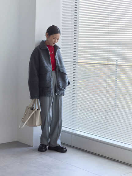 ヘリンボーンストレートパンツ（グレー/チャコールグレー/ベージュ/ブラウン）｜Samansa Mos2 blue（サマンサモスモス ブルー）通販